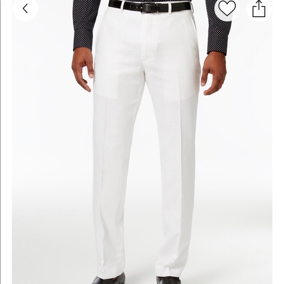 Other - Men’s Classic-fit White Linen Dress Pants